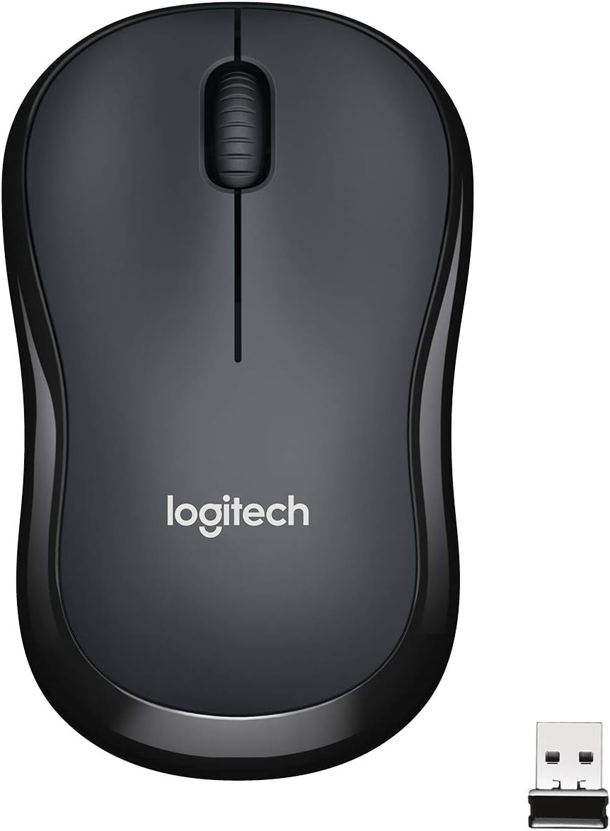 Logitech M220 Wireless Silent Optical Mouse USB Funk, Scrollrad, grau/schwarz