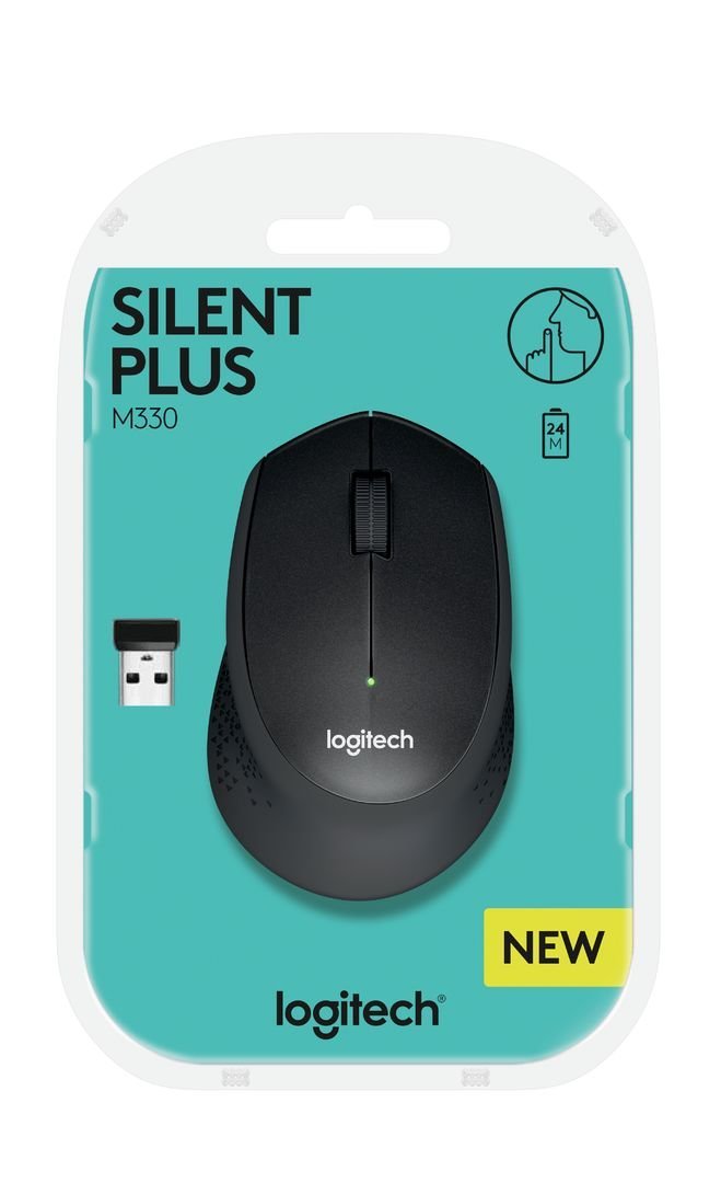 Logitech M330 Silent plus Wireless Mouse USB schwarz