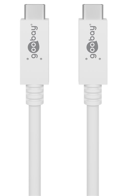 USB C/C Kabel 1,0 M. - USB Typ C-Stecker > USB Typ C-Stecker, weiss