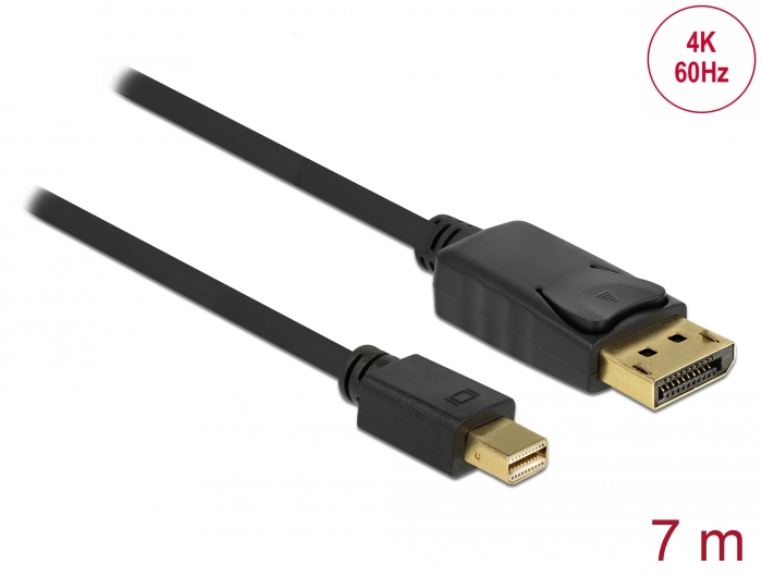 DeLock Mini DisplayPort / DisplayPort Kabel 7 Meter 1x Mini DP Stecker / 1x DP Stecker