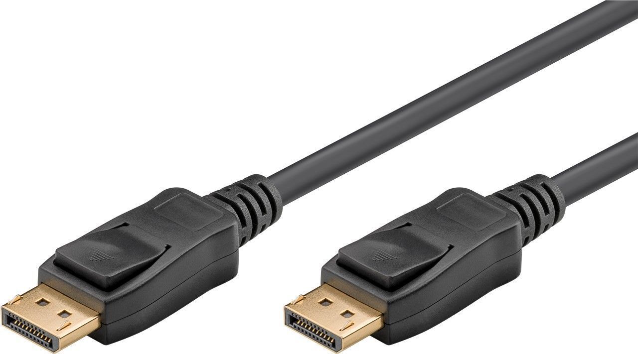 DisplayPort Anschlusskabel 5 Meter 1.4, 8K/60Hz, vergoldet DP-Stecker > DP-Stecker, schwarz