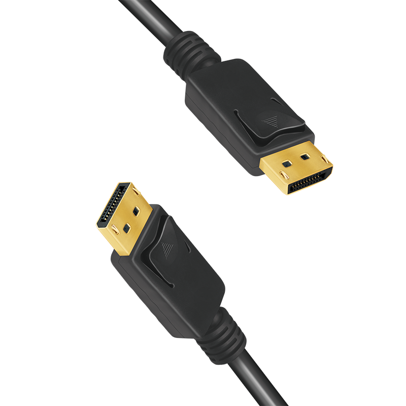 DisplayPort Anschlusskabel 2 Meter 1.4, 8K/60Hz, vergoldet DP-Stecker > DP-Stecker, schwarz