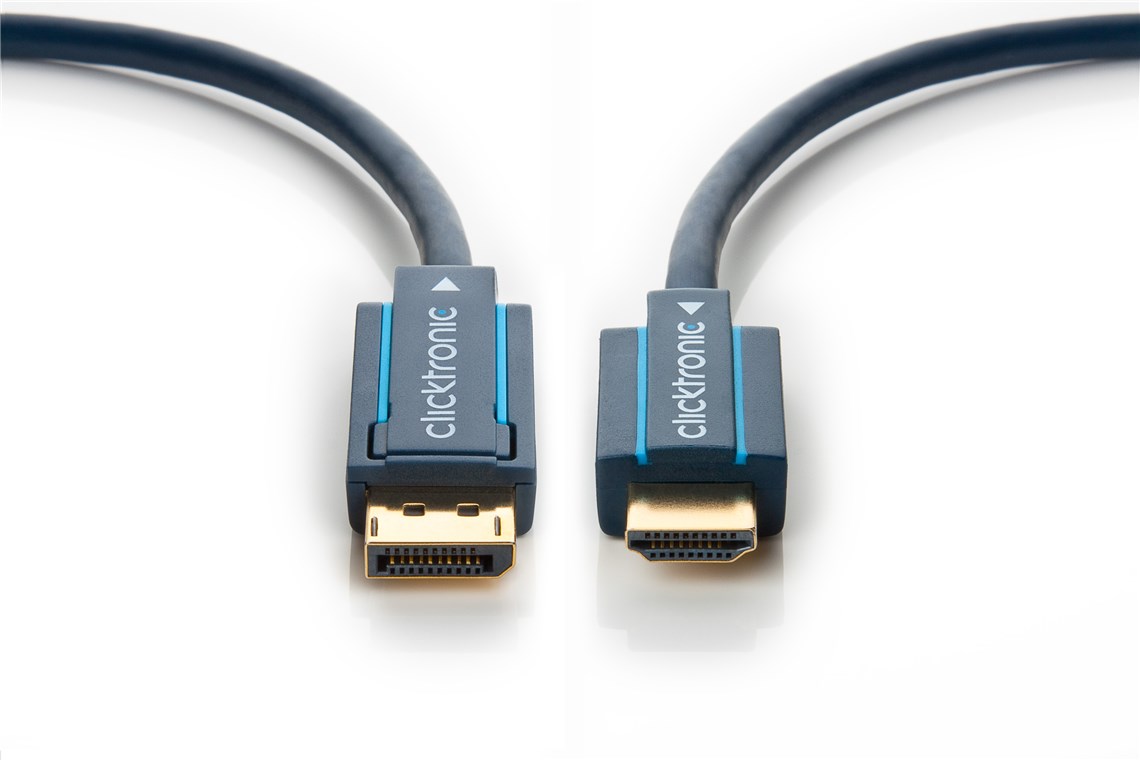 Clicktronic DisplayPort - HDMI Anschlusskabel 10 Meter 4K@60Hz DP/HDMI St/St
