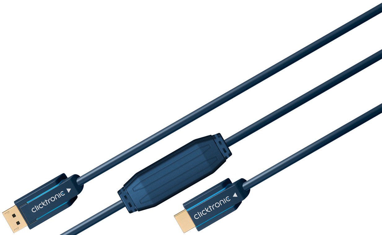 Clicktronic DisplayPort - HDMI Anschlusskabel 10 Meter 4K@60Hz DP/HDMI St/St
