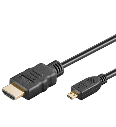 Micro-HDMI - HDMI Anschlusskabel 1 Meter 4K@60Hz Micro-HDMI D/HDMI  St/St  mit Ethernet