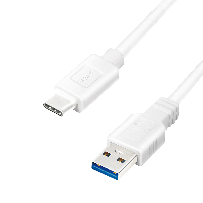 USB C/A Kabel 3,0 M. - USB Typ C-Stecker > USB 3.0 A-Stecker, weiss