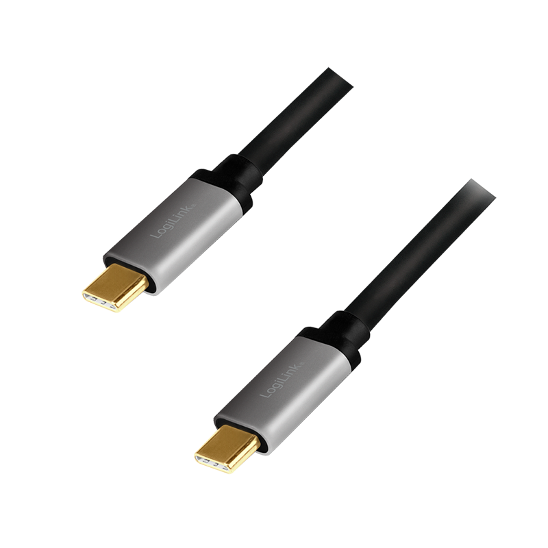 USB C/C Gen-2 Kabel 1,0 M. - USB 3.2 Typ C-Stecker > USB 3.2 Typ C-Stecker, schwarz/grau