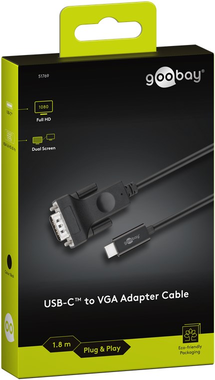 USB-C / VGA Kabel  1.2 Meter USB Typ C-Stecker > VGA-Stecker