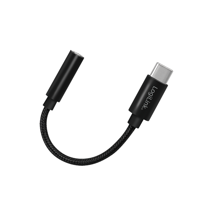 USB C/3,5mm Audio-Konverter - USB 3.1 Typ C-Stecker > 3,5mm Klinke Buchse, 13cm, schwarz