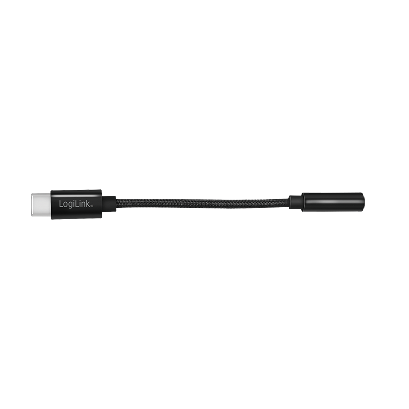 USB C/3,5mm Audio-Konverter - USB 3.1 Typ C-Stecker > 3,5mm Klinke Buchse, 13cm, schwarz