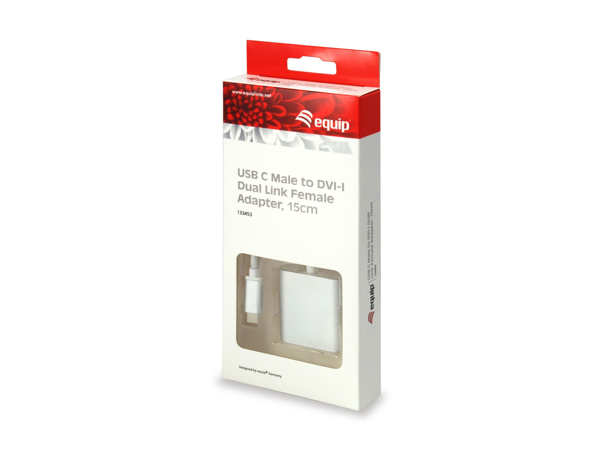 USB C/DVI Konverter - USB 3.1 Typ C-Stecker > DVI Buchse, 15cm, weiß/silber