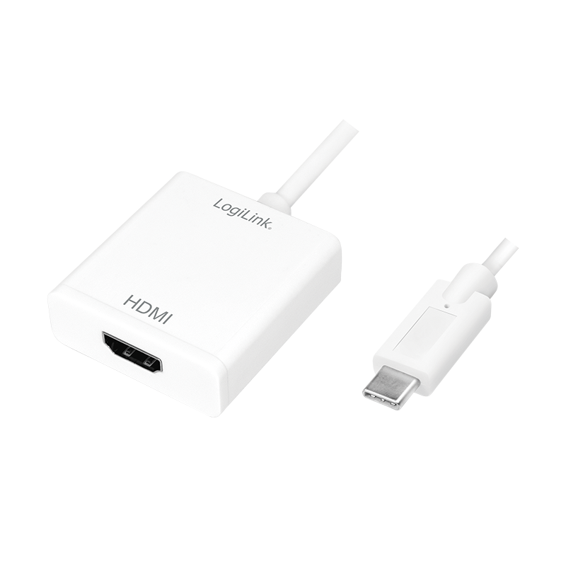 USB C/HDMI Konverter - USB 3.1 Typ C-Stecker > HDMI Buchse, 14cm, weiß