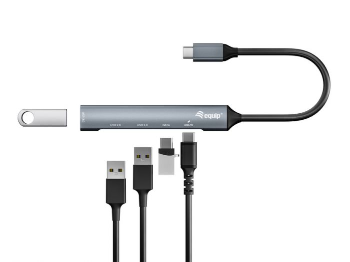 USB C Hub 5-Port - USB 3.1 Typ C-Stecker > 1x 3.0 / 2x 2.0 / 1x C3.0/PD-Buchse