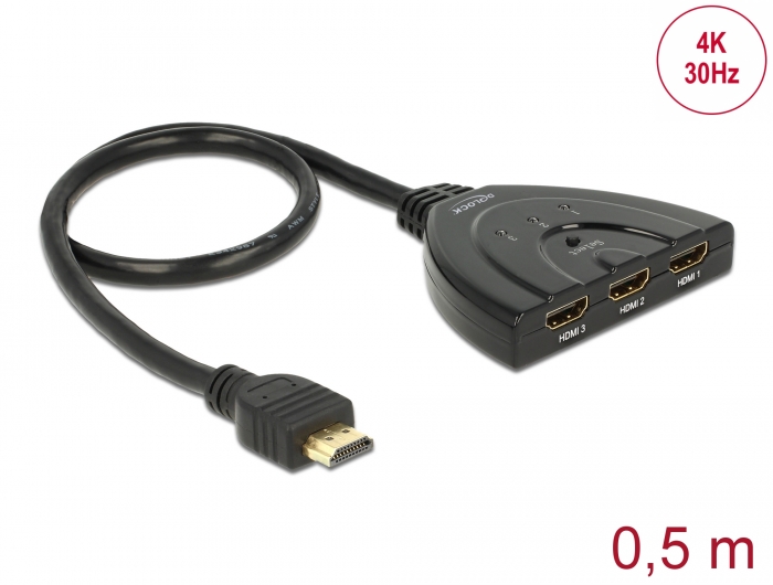 Delock HDMI Switch 3 Eingänge -> 1 Ausgang bidirectional