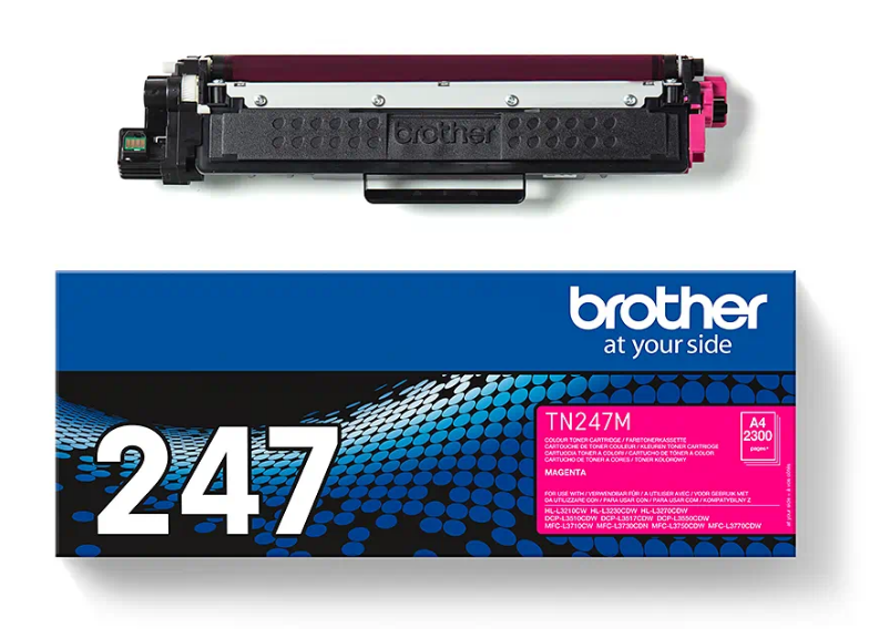 Brother Toner TN247M für HL-L3230, DCP-L3510, MFC-L3730, 2300 Seiten, magenta