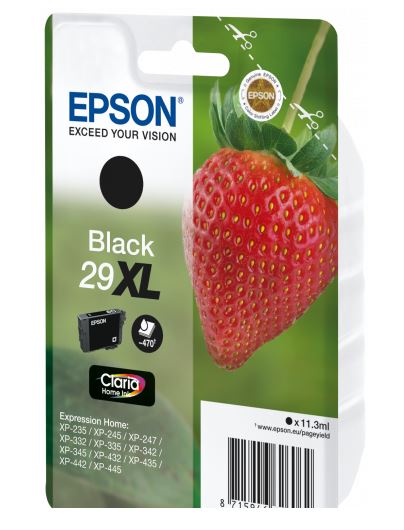 Epson 29XL Tintenpatrone (Erdbeere), schwarz 11,3ml / 470 Seiten