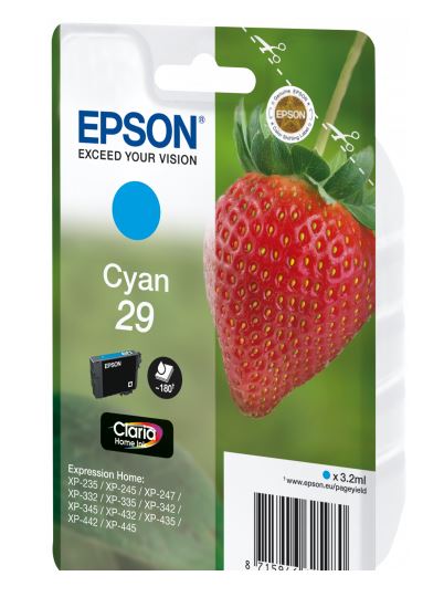 Epson 29 Tintenpatrone (Erdbeere), cyan 3,2ml / 180 Seiten