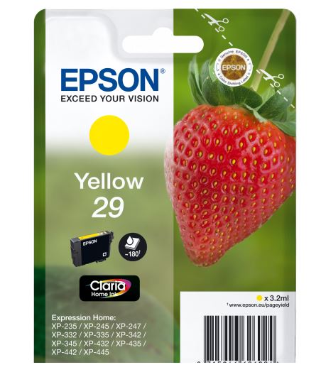 Epson 29 Tintenpatrone (Erdbeere), yellow 3,2ml / 180 Seiten