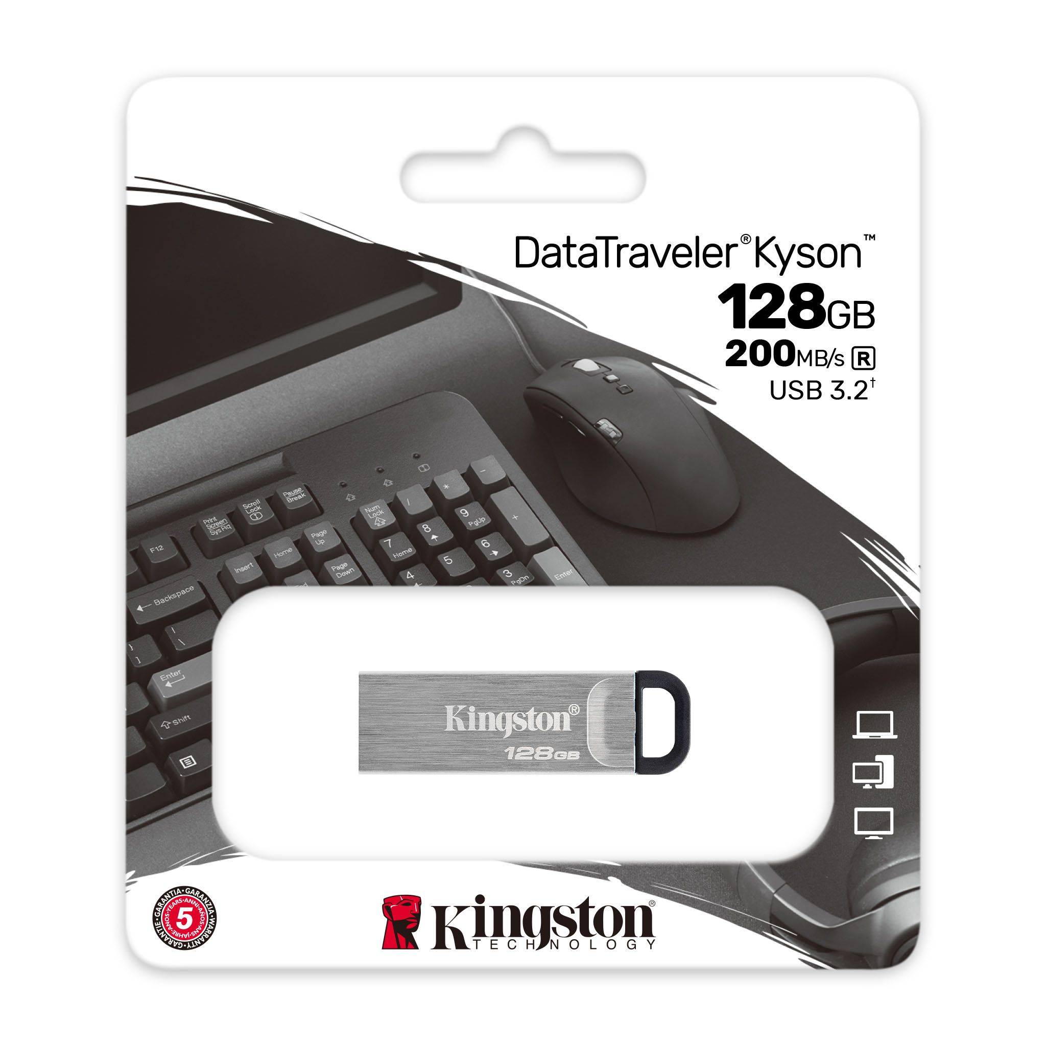 Kingston DataTraveler Kyson USB-Stick 128GB USB 3.2 (Metallgehäuse)
