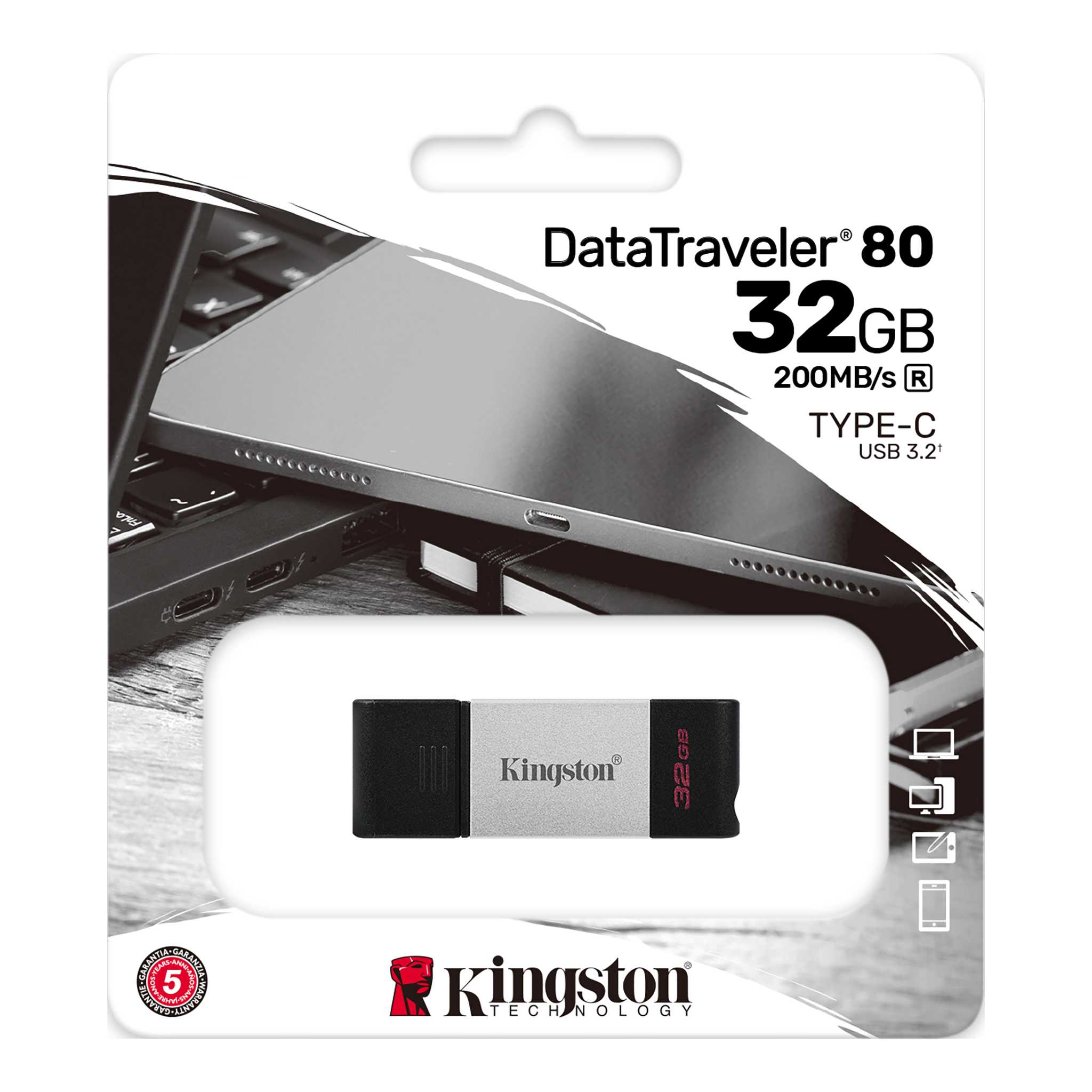 Kingston DataTraveler DT80 USB-C Stick 32GB USB 3.2 Flash Drive