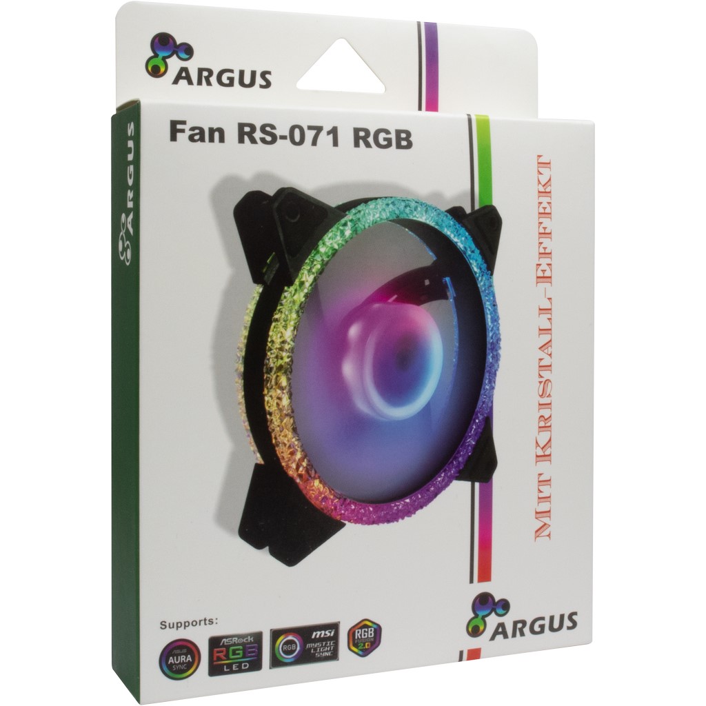 Argus RS-071 RGB Kristall-Effekt Lüfter 4Pin PWM 120x120x25 mm