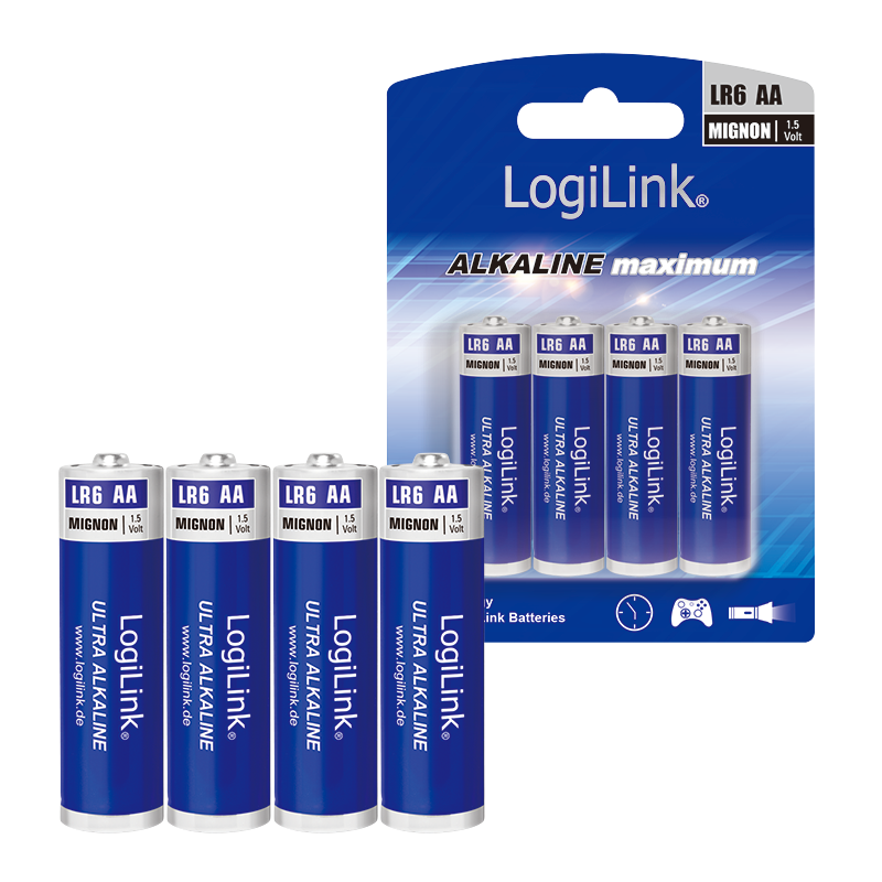 Batterie  4x Alkaline Ultra Power LR6, AA (Mignonzelle), 1.5 Volt, 4er Pack