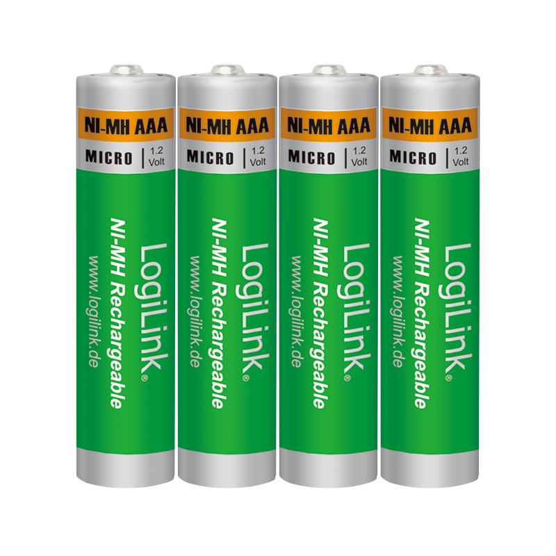 Akku  4x LogiLink LR03RB4 NiMH AAA Microzelle  1.2 Volt / 1000 mAH, 4er Pack