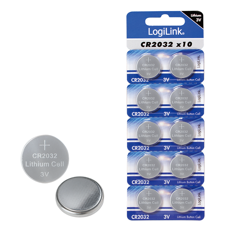 Knopf-Batterie 10x CR2032 - 20x3.2mm, Lithium, 3V, u.a. Mainboard Backup