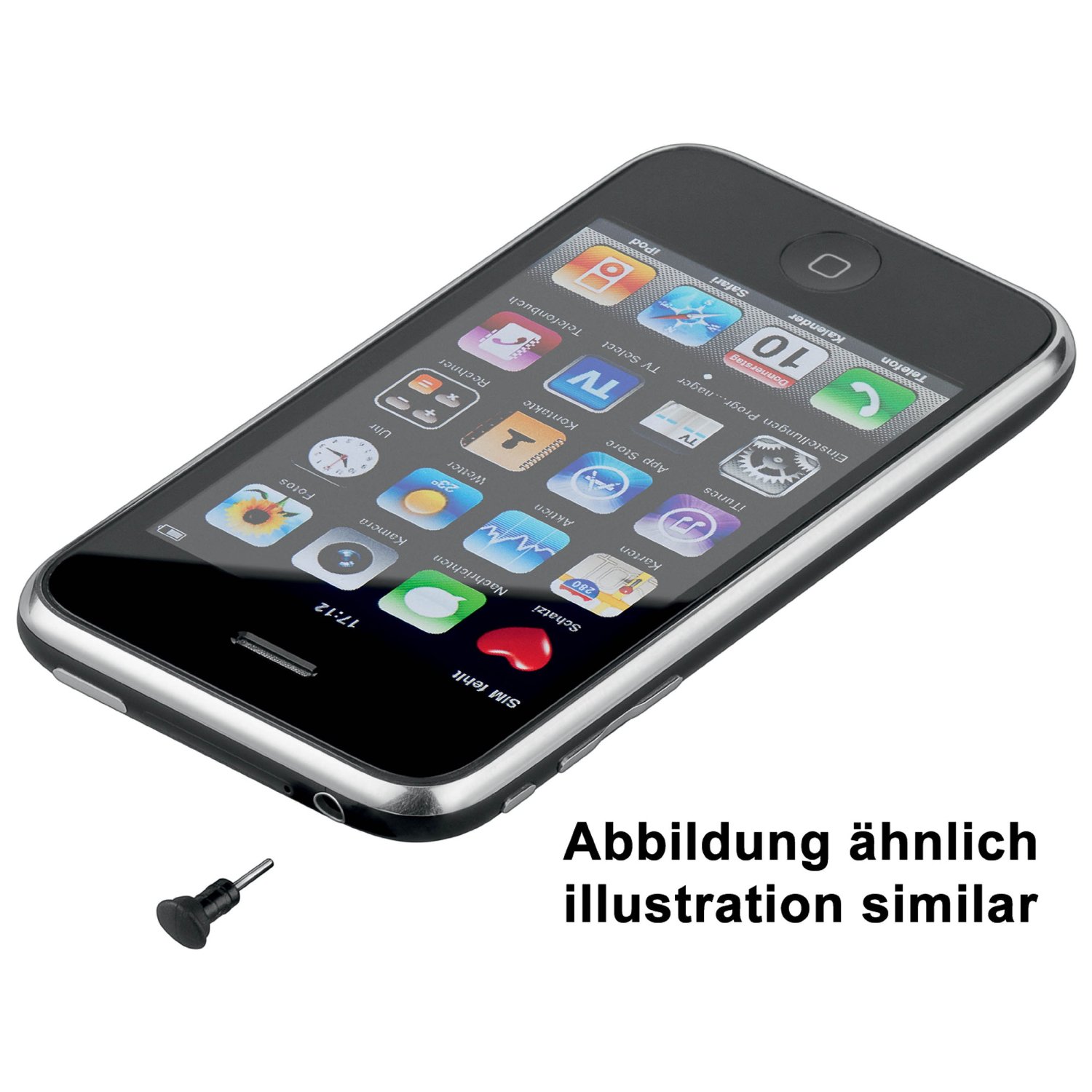 Staubschutzkappen für iPhone 4 / iPhone 4s / iPad, für Audioeingang und Ladebuchse, schwarz