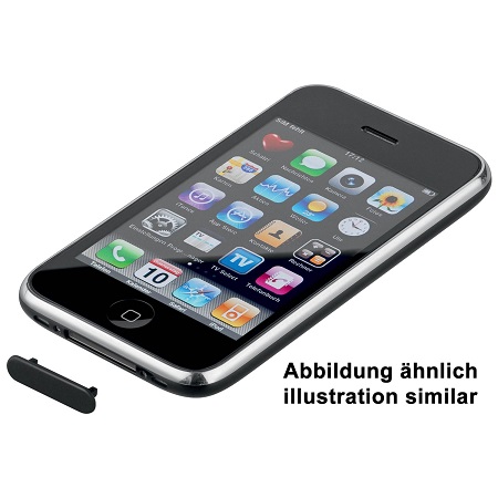 Staubschutzkappen für iPhone 4 / iPhone 4s / iPad, für Audioeingang und Ladebuchse, schwarz