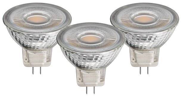 LED-Reflektorset 3x MR16  12V - 270 Lumen, 5Watt, 38 Grad, warm-weiss